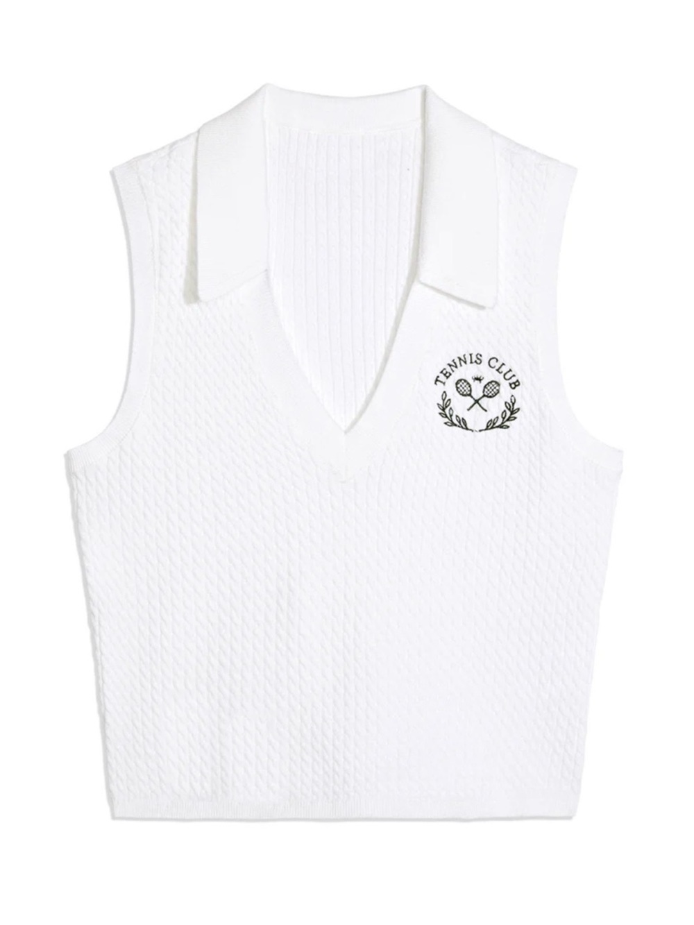 WeWoreWhat White Tennis Club Knit Collared Tank